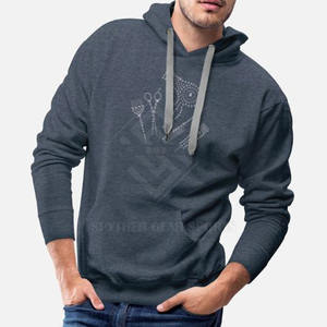 Sweat à capuche léger pour homme en polaire orné de strass – Haute qualité, respirant, écologique, coupe ample - Product Image 3