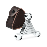 Metal Pocket Magnifier Triplet Lens 18mm Magnifying Glass 10x 15x 20x Leather Case for Jewelry Repair Reading Gem Inspection