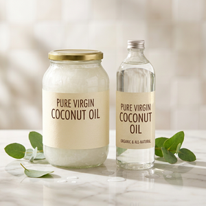 Aceite de Coco Virgen Puro Orgánico, Prensado en Frío, Natural, Grado Alimenticio, Aceite Portador Fraccionado para Cabello, Piel, Masajes, Belleza y Cocina - Product Image 1