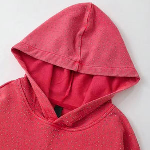 Sweat-shirt rose surdimensionné à capuche, manches régulières, tricoté, streetwear pour homme, respirant, polyester/coton, style hiver - Product Image 4