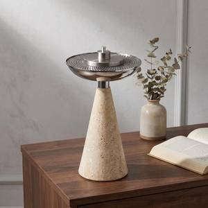 Nero Marquina Black <b>Marble</b> Conical Incense Burner – Brushed Steel Radial Lattice <b>Mesh</b> Bakhoor Caddy - Product Image 4