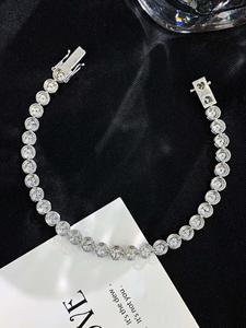 Round Brilliant Cut Moissanite Tennis <b>Bracelet</b> For Women's Solid Gold <b>White</b> Color Fashion Fine Jewelry Classic Wedding Jewelry - Product Image 5
