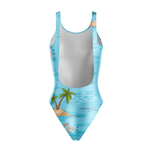 Maillot de bain personnalisé pour femme en Spandex et Nylon, avec impression par transfert thermique, logo frontal personnalisé, coutures invisibles - Product Image 2