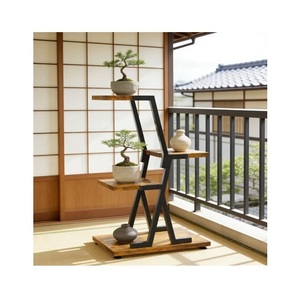 Support élégant pour plantes en bois massif, à plusieurs niveaux, pour l'intérieur et l'extérieur, support pour plantes, pour balcon, jardin, salon, style haut de gamme - Product Image 3