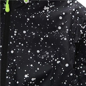 <b>Men</b> Windbreaker & Waterproof Black <b>White</b> Splatter Print Hooded Windbreaker Lime Green Mesh Hood Full Zip Streetwear <b>Jacket</b> - Product Image 4
