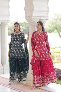 Salwar Kameez ethnique traditionnel indien en Georgette avec broderie de sequins pour les mariages et les occasions spéciales pour femmes, tenue de soirée - Product Image 5