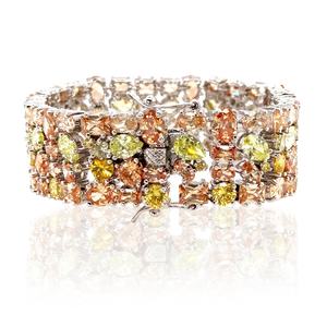 Pulsera unisex LAVINA chapada en rodio CZ mezcla de colores nupcial clásica - Product Image 3