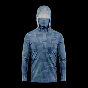 Hoodie de pêche entièrement personnalisable, impression par sublimation, protection intégrale du visage, UPF50+, polyester, vêtements d'extérieur, pêche, à capuche - Product Image 6