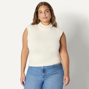 Haut gainant sans couture pour femme, col roulé, contrôle léger, mélange coton élasthanne, usage quotidien - Product Image 2