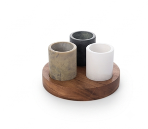 Ensemble sel et sucre faits à la main avec base en bois – Outils de cuisine durables pour herbes et épices – Essentiels élégants pour la table de cuisine - Product Image 1