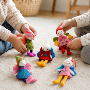 Jouets en feutre de laine faits à la main, petits, sur le thème des animaux et de la nature, poupées de fée pour les jeux d'imitation des enfants et la décoration de la chambre d'enfant - Product Image 3