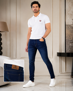 Jean en denim noir coupe droite pour homme, taille mi-haute, en coton lavé, style formel, respirant, léger, idéal pour l'été, pas cher - Product Image 5