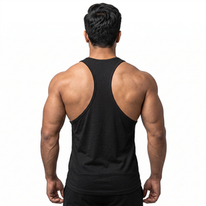 Custom Logo Mens Gym Tank Tops Bodybuilding Fitness <b>Vest</b> <b>Stringer</b> Sleeveless Workout Shirt Breathable Cotton Mens Sport Tank Top - Product Image 2