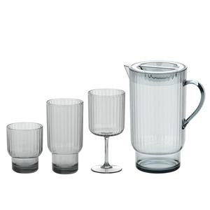 Vaso de Plástico Acrílico Acanalado, Jarra Moderna para Interiores/Exteriores - Product Image 1