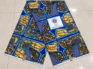Navy Green Luxury African <b>Wax</b> Print Ankara Fabric Geometric Patchwork Pattern for Women Dressmaking - Product Image 5
