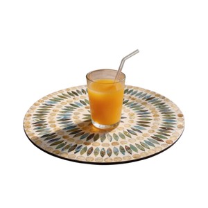 Plateau tournant en nacre de Capiz - Product Image 4