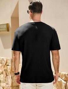 เสื้อยืดออกกำลังกายผู้ชายสีดำ แขนสั้น คอกลม ผ้าฝ้ายผสมสแปนเด็กซ์ สำหรับออกกำลังกาย ฟิตเนส เสื้อยืดเปล่าไม่มีลาย ขายส่ง - Product Image 2