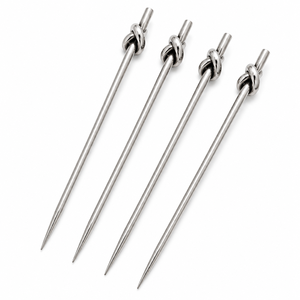 Palillos de Cóctel de Acero Inoxidable Premium con Mango Anudado, Palillos Reutilizables para Aperitivos y Catering - Product Image 1