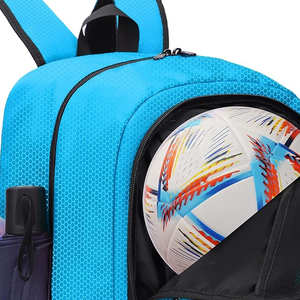 Balón de Fútbol Deportivo de Nailon Azul Transpirable con Bolsillo de Malla y Cierre de Cremallera - Product Image 3