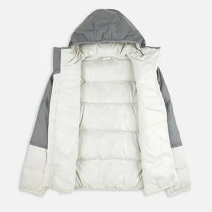 Men's Thick Hooded <b>Puffer</b> <b>Jacket</b> Gray <b>White</b> Windproof Waterproof Breathable Eco-Friendly Polyester Wadding Filled Zipper Closure - Product Image 3