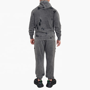 Conjunto de Chándal para Hombre Hecho a Medida, Pantalones Deportivos Anchos con Efecto Desgastado, Chándales Vintage con Lavado Ácido para Hombre - Product Image 2