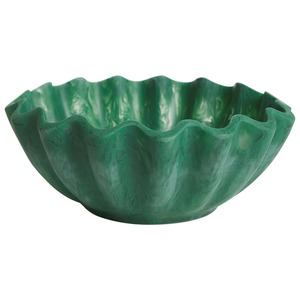 Tazón de Vidrio Verde Ondulado Hecho a Mano, Diseño Vintage Tallado, Plato Decorativo para Servir, Centro de Mesa para Cocina y Hogar - Product Image 6