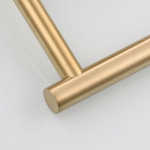 Adhesive Stainless Steel Towel and Toilet Paper Holder for 2 Roll Brushed Gold Lengthened Design - Product Image 6