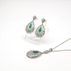 Best Premium Quality Onyx Drop Earning And Pendant Modern Fashion Jewelry OEM Custom Wholesale Supplier Export Quality - Product Image 4
