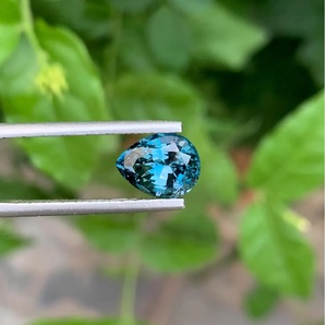Topacio Azul de Londres Natural, Corte Facetado en Forma de Pera, Cabujón de Topacio Azul para Anillo DIY, Joyería con Gemas - Product Image 2