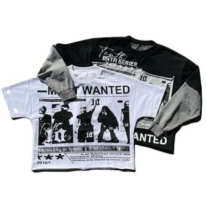 เสื้อยืดแขนสั้นบ็อกซี่พิมพ์ลายหน้าจอออกแบบได้ตามต้องการสไตล์วินเทจ - Product Image 1