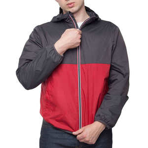 Custom Two Tone Men's Hooded Windbreaker Waterproof <b>Colour</b> <b>Block</b> Lightweight Outdoor Sport Jacket Casual Full Zip Autumn Coat - Product Image 1