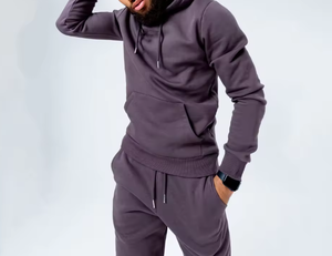 Conjunto Deportivo de Dos Piezas para Hombre, Sudadera con Capucha de Color Sólido, Corte Ajustado, Estilo Casual, con Logotipo Personalizado - Product Image 3