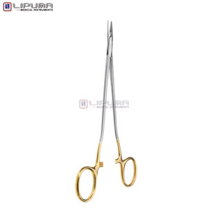 Porte-aiguille chirurgical SAROT en acier inoxydable 10'' (25cm) à mâchoires droites avec verrouillage à cliquet, instruments dentaires manuels - Product Image 2