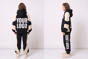 Conjunto Deportivo Personalizado, 20% Poliéster, 80% Algodón, Estilo Holgado, 2 Piezas, Sudadera con Forro Polar, Bordado de Moda, Invierno - Product Image 2