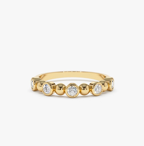 Bague en or 14 carats plaqué or, diamant de laboratoire taille brillant rond, certifié IGI, style vintage, bijoux haut de gamme pour mariage et soirée - Product Image 1