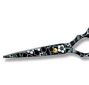 Professional Barber Salon <b>Thinning</b> <b>Scissors</b> Set Black Floral <b>Hair</b> Cutting and Salon <b>Thinning</b> Shears Stainless Steel Sharp Blades - Product Image 1
