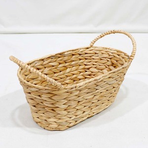 Natural Rattan Picnic <b>Storage</b> <b>Basket</b> <b>Rectangle</b> With Handles Rustic Multi-Purpose Organizer - Product Image 5