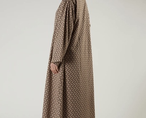New Fashion Dubai Turkish Style <b>Eid</b> Ramadan Muslim Women's Islamic Traditional Modest Long Floor Length Polyester Floral Pattern - Product Image 5