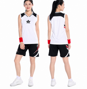 Women's V-Neck Sleeveless <b>Volleyball</b> Jersey <b>Set</b> Moisture Wicking Polyester Athletic Wear Adult Team Sports Apparel - Product Image 1