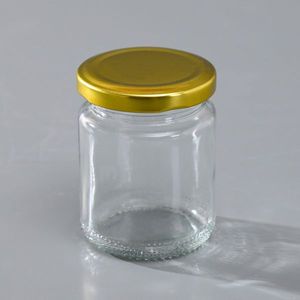 Pot en verre fait main avec couvercle en métal, récipient de rangement décoratif pour comptoir de cuisine, pot à café, thé, sucre, épices - Product Image 2