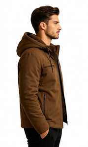 Unisex Heavyweight 280g Knitted <b>Sherpa</b> Lined Zip <b>Hoodie</b> Digital Printing Waterproof Fleece Sweatshirt Winter Outdoor - Product Image 4