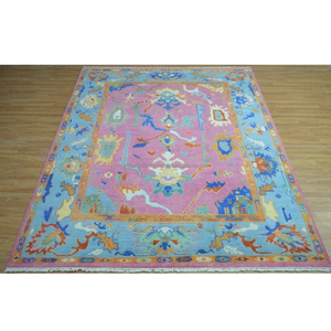 Tapis moderne Oushak coloré noué à la main ME _ HKCO20 - Product Image 1