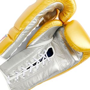 Gants de boxe à lacets personnalisables de qualité supérieure en cuir de vachette véritable pour l'entraînement sportif et les arts martiaux - Product Image 3