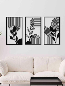 Arte de Pared de Metal Negro con Forma Floral, Fácil de Colocar y Colgar, para Decoración del Hogar, Floreros Metálicos - Product Image 4