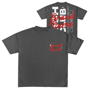 Camiseta de Manga Corta Gris Oscuro para Hombre, Marca Personalizada, Cuello Redondo, Corte Regular, Estampado de Letras, Estilo Casual Vintage, Corte Cuadrado - Product Image 1