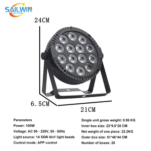 Luz LED Par RGBW de 14X6W de Plástico Económica con Control por Aplicación Móvil, Iluminación para DJ, Escenarios, Eventos y Clubs - Product Image 5