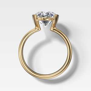 3 CT CVD Oval Lab Grown Diamond Half Bezel <b>Ring</b> 10K 14K 18K Solid Gold 925 <b>Silver</b> 1.7mm Band Solitaire Engagement <b>Ring</b> Wholesale - Product Image 2