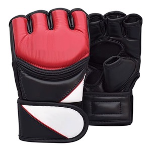 ถุงมือ MMA สีดำพรีเมียม พร้อมสายรัดข้อมือ ถุงมือสำหรับการฝึกซ้อมศิลปะการต่อสู้แบบมืออาชีพ ถุงมือชกมวยแบบเปิดฝ่ามือ - Product Image 6