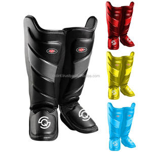 Protège-tibias professionnels en cuir PU personnalisés et protège-cou-de-pied Logo personnalisé Service OEM ODM pour la boxe et le karaté à des fins de protection - Product Image 6