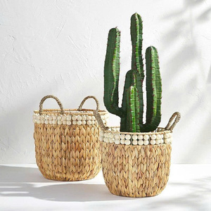 Natural Rattan <b>Storage</b> <b>Basket</b> With Handles Bowl Shape Rustic Style Multi Purpose Neatening <b>Basket</b> - Product Image 3